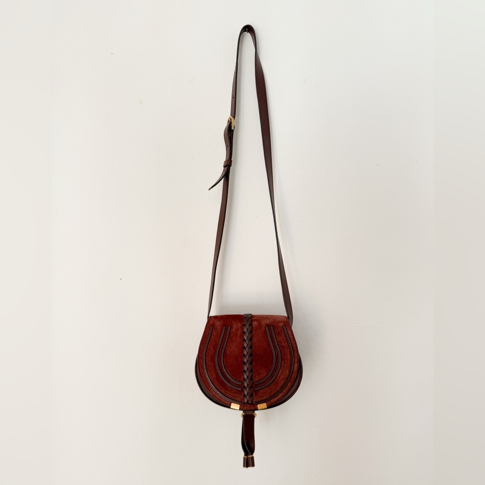 NWT Chloé Marcie Brown Leather and Suede Crossbody Bag - Picture 4 of 8
